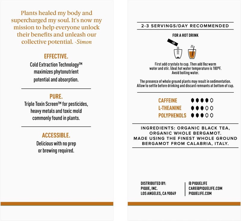 Pique Bergamot Fasting Black Tea Crystals - Image 2